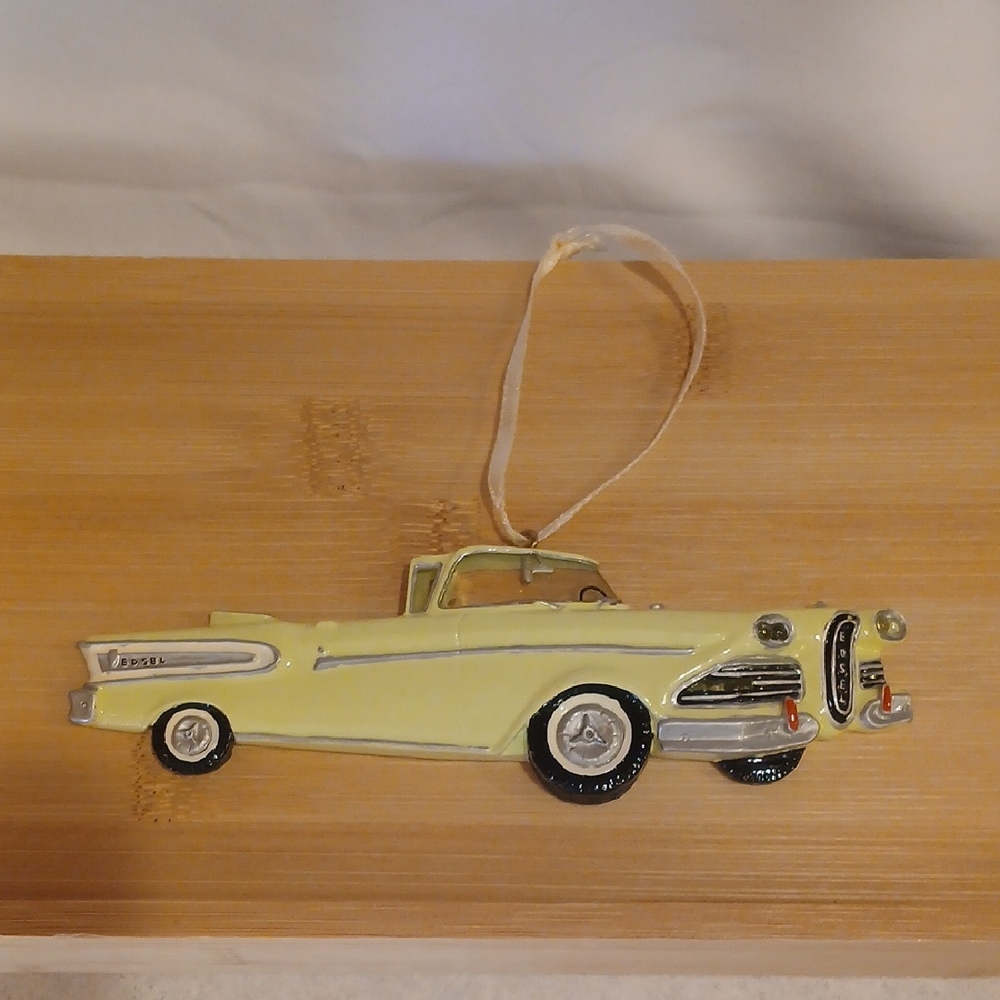 Vintage Car Ornament in Yellow and Black